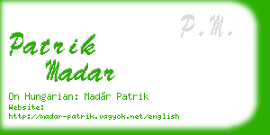 patrik madar business card